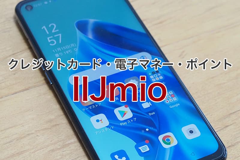 IIJmio クレジットカード 電子マネー ポイント